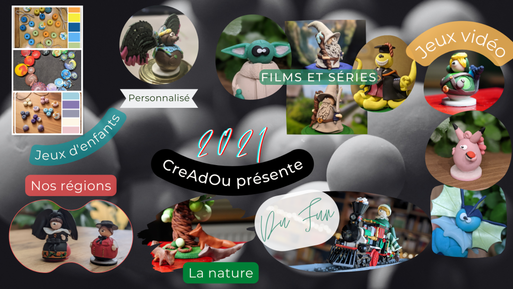 rétrospective 2021 de la boutique CreAdOu en argile polymère